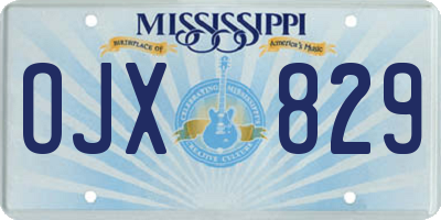MS license plate OJX829