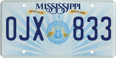 MS license plate OJX833