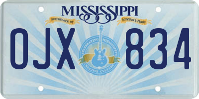 MS license plate OJX834