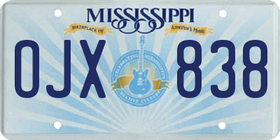 MS license plate OJX838