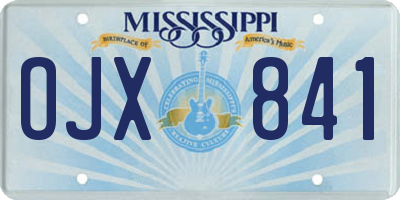 MS license plate OJX841