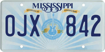 MS license plate OJX842
