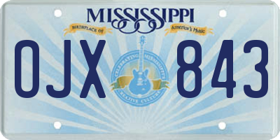 MS license plate OJX843