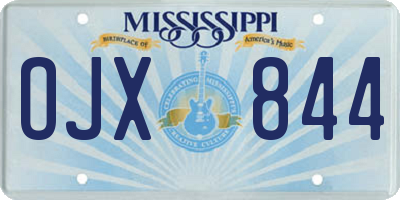 MS license plate OJX844