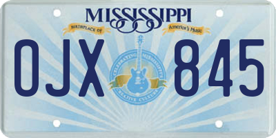 MS license plate OJX845