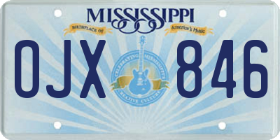 MS license plate OJX846