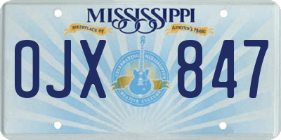 MS license plate OJX847