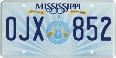 MS license plate OJX852