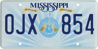 MS license plate OJX854