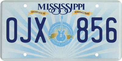 MS license plate OJX856