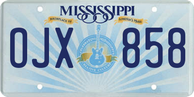 MS license plate OJX858