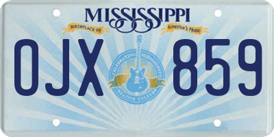MS license plate OJX859