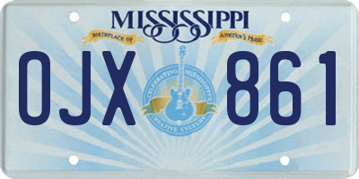 MS license plate OJX861