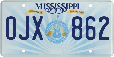 MS license plate OJX862