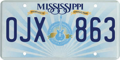 MS license plate OJX863