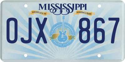 MS license plate OJX867