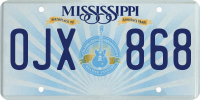 MS license plate OJX868
