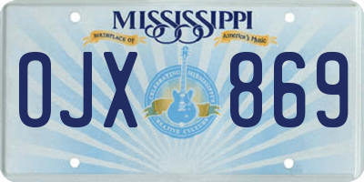 MS license plate OJX869