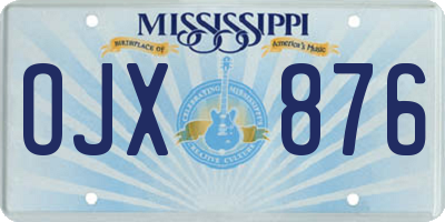 MS license plate OJX876