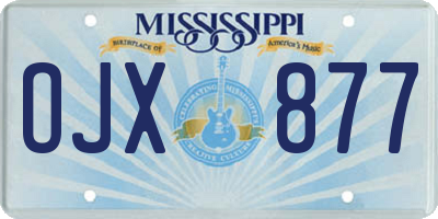 MS license plate OJX877