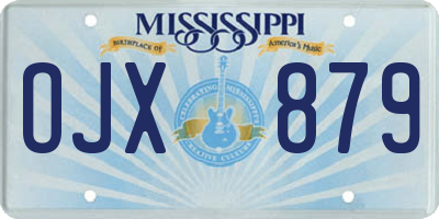 MS license plate OJX879