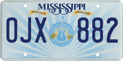 MS license plate OJX882