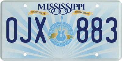 MS license plate OJX883