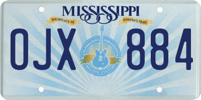 MS license plate OJX884