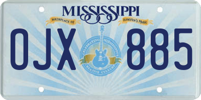 MS license plate OJX885