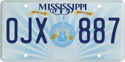 MS license plate OJX887