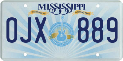 MS license plate OJX889