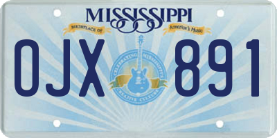 MS license plate OJX891