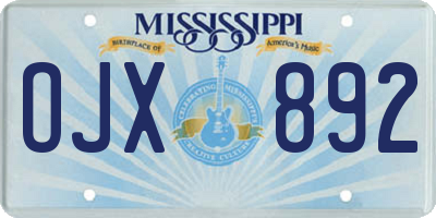 MS license plate OJX892