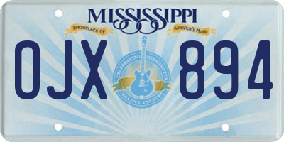 MS license plate OJX894