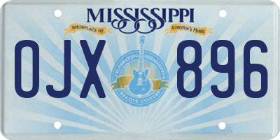 MS license plate OJX896
