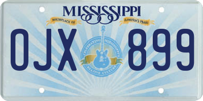 MS license plate OJX899
