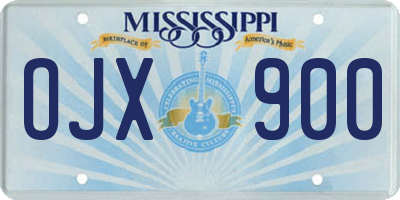 MS license plate OJX900