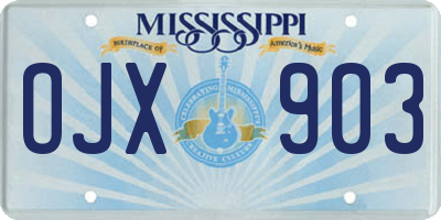 MS license plate OJX903