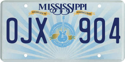 MS license plate OJX904
