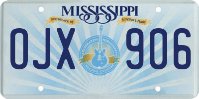 MS license plate OJX906