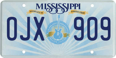 MS license plate OJX909