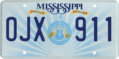 MS license plate OJX911