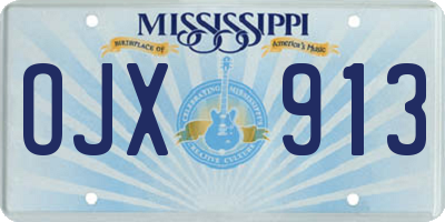 MS license plate OJX913