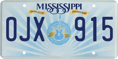 MS license plate OJX915