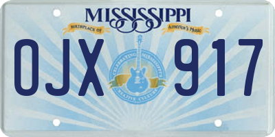 MS license plate OJX917