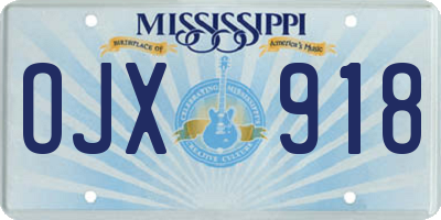 MS license plate OJX918