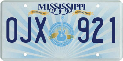 MS license plate OJX921