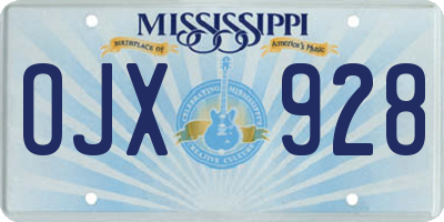 MS license plate OJX928