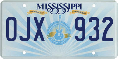 MS license plate OJX932