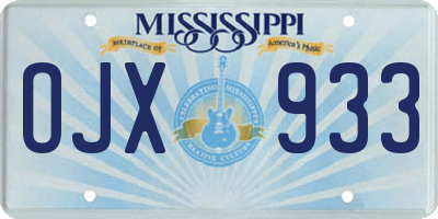 MS license plate OJX933